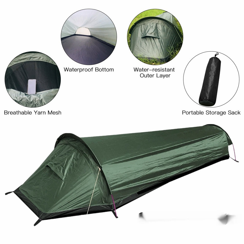 Outdoor Equipment Mountaineering Single 1 Person Wild Camping Small Sleeping Bag Tent